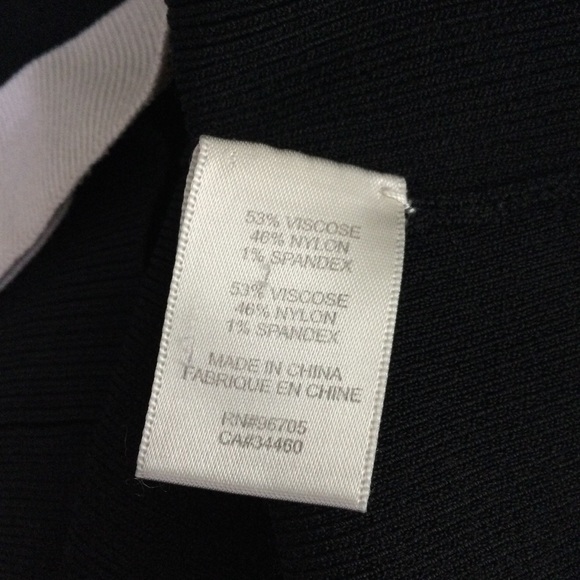 REBECCA TAYLOR DRESS V-Neck Black White Bodycon Midi Size Small - Picture 6 of 6